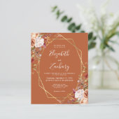 Verbrannte Orange Herbstblumen QR-Code Hochzeitsei (Stehend Vorderseite)