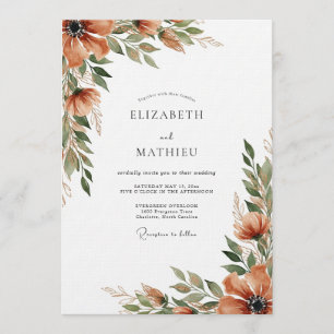 Verbrannte Orange Herbstliche Launen Hochzeit Einladung