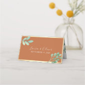 Verbrannte Orange Hochzeitsplatzkarte Platzkarte (Rückseite)