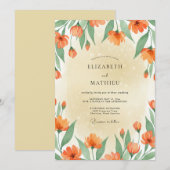 Verbrannte Orange Mohn Hochzeit Einladung (Vorne/Hinten)