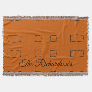 Verbrannte Orange Personalisierte Geometrische Ein Decke