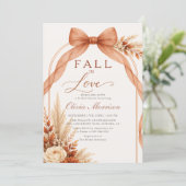Verbrannte Orange-Rost-Bogen-Fall-in-Liebe-Jungges Einladung (Stehend Vorderseite)