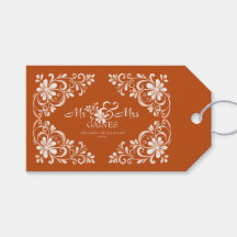 Verbrannte Orange Shabby Chic Mr & Mrs Hochzeitsge