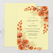 Verbrannte Orange Strahlende Boho-Hochzeit Einladung (Vorne/Hinten)