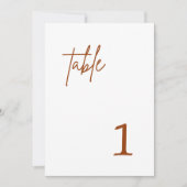 Verbrannte Orange Terrakotta Rust Hochzeit Tischnu Einladung (Vorderseite)