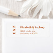 Verbrannte Orange-Typografie-Hochzeits-Rücksendead (Insitu)