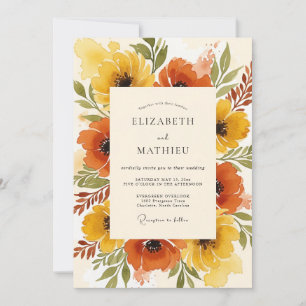 Verbrannte Orange Warme Herbstrate Hochzeit Einladung