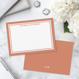 Verbrannte Orangefarbene Border Minimalistische Na Mitteilungskarte