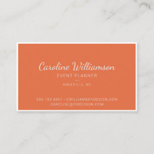 Verbrannter Orange Boho Blumen-Script Eventplaner Visitenkarte