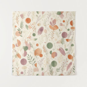 Verbrannter Terrakotta-Staub-Sage-Boho-Wüstenfarn- Wandteppich