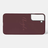 Verbranntes Burgund mit Namen oder Monogramm-Set Samsung Galaxy Hülle (Rückseite (Horizontal))