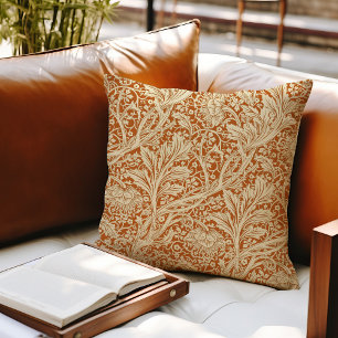Verbranntes Orange Arkadien William Morris Weissdo Kissen