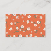 Verbranntes Orange Boho Blumen Skript Lebensberate Visitenkarte (Rückseite)