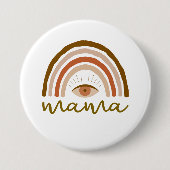 Verbranntes Orange Boho Regenbogen-Auge Button (Vorderseite)