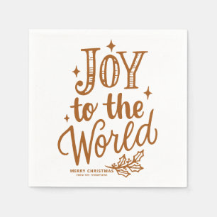 Verbranntes Orange Freude für die Welt Lettering W Serviette