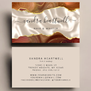 Verbranntes Orange-Gold-Achat-Elfenbein-Luxus-Styl Visitenkarte