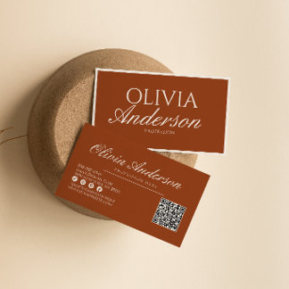 Verbranntes Orange Luxus Vintage Altes Geld QR Cod Visitenkarte