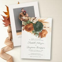 Verbranntes Orange-Rost-Grün-Boho-Pampas-Herbsthoc