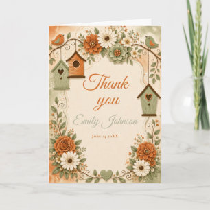 Verbranntes Orange-Sage-Grün-Herbst-Babyshower Dankeskarte