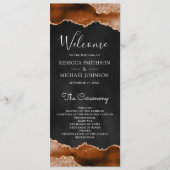 Verbranntes Orange Terrakotta-Achat-Marmor-Schwarz Programm (Vorderseite)