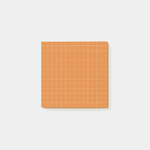 Verbranntes Orange Terrakotta-Karo-Muster Cozy Gri Post-it Klebezettel