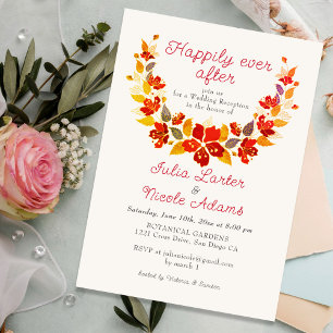 Verbranntes Orange Tropical Hibiskus Hochzeitsempf Einladung