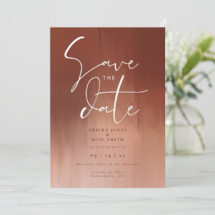 Verbranntes Orange-Wasserfarbe Save-the-Date-Hochz Einladung