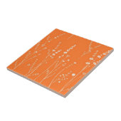 Verbranntes Orange-Wildblumen-Minimal-Muster Fliese (Seite)