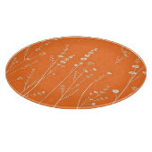 Verbranntes Orange-Wildblumen-Minimal-Muster Schneidebrett (Ecke)