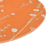 Verbranntes Orange-Wildblumen-Minimal-Muster Schneidebrett (Ecke)