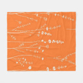Verbranntes Orange-Wildblumen-Minimalmuster Fleecedecke (Vorderseite (Horizontal))