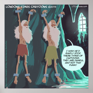 Verbrechen & Strafe Schmerzvolles Gefängnis-Cartoo Poster