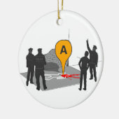 Verbrechen-Szenen-Karte mit Polizei-und Keramikornament (Links)