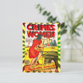 Verbrechen von Frauen #1 Goldenes Comic Buchdecke Postkarte (Stehend Vorderseite)