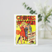 Verbrechen von Frauen #2 Goldenes Comic Buchdecke Postkarte (Stehend Vorderseite)