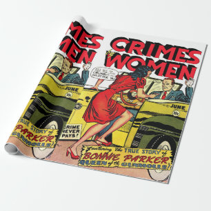 Verbrechen von Frauen Bonnie Parker Vintage Comice Geschenkpapier
