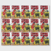 Verbrechen von Frauen Bonnie Parker Vintage Comice Geschenkpapier (Flach)