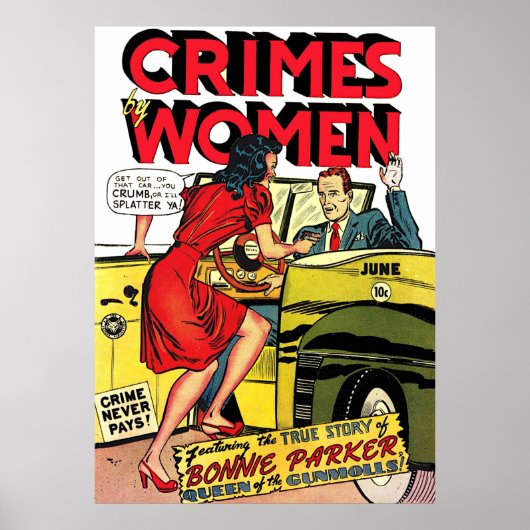 Verbrechen von Frauen_Bonnie Parker Vintage Comice Poster (Vorne)