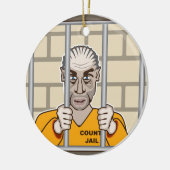 Verbrecher im Gefängnis Keramikornament (Links)