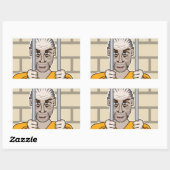 Verbrecher im Gefängnis Rechteckiger Aufkleber (Blatt)