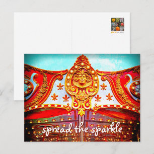 Verbreite das funkelnde Zitat goldenes Gesicht Kar Postkarte