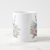 "Verbreite Freundlichkeit" Skelett-Friedenszeichen Jumbo-Tasse (Vorderseite)