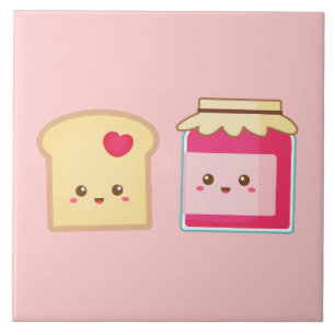 Verbreite Liebe mit Cute Toast and Jam Fliese