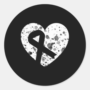 Verbreite Liebe mit grafischem Herz und Band Krebs Runder Aufkleber