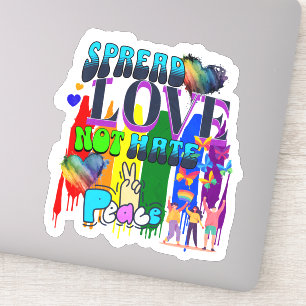 Verbreite Liebe, nicht Hass LGBTQI+ Pride Aufkleber
