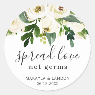 Verbreite Liebe, nicht Keime Florale elegante Hoch Runder Aufkleber