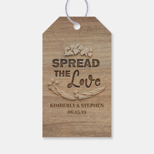 Verbreiten der Liebe Hochzeit Geschenkanhänger (Rückseite)