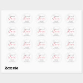 Verbreiten der Liebe Minimale Script-Hochzeit Runder Aufkleber (Blatt)