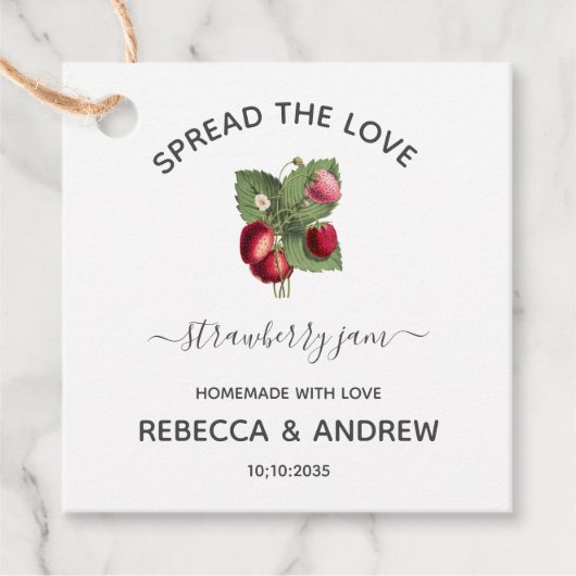 Verbreiten der Liebe Strawberry Jam Kraft Papier Geschenkanhänger (Vorderseite)