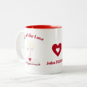 Verbreiten der Liebe Zweifarbige Tasse (Vorderseite Links)